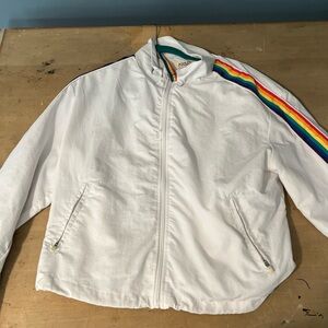 Ashley By 26 International White Jacket with Rainbow Accents